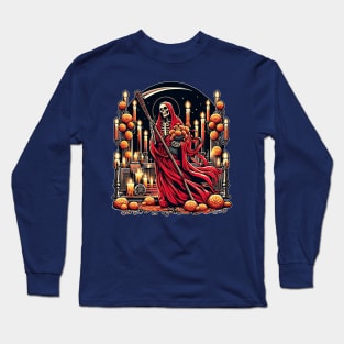 Santa Muerte Rojo Red Saint Death Long Sleeve T-Shirt